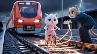 A Fast Train Is Coming… Can the Kitten Escape This Big Trouble😢🚆