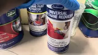 Spraying the 1966 Chevy impala fender well with the fuji minimite 5, and adding a pigment.