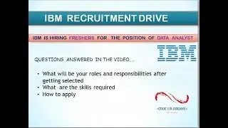 IBM RECRUITMENT DRIVE🔥| FRESHERS🔥| DATA ANALYST🔥💥