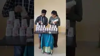 Cup building challenge 🤣#shorts#ashortaday