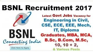 BSNL Recruitment 2017-18