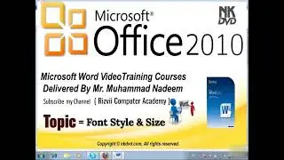 Lesson # 8 Font Style & Size Microsoft Office Word 2007 2010 TutorialUrdu & Hindi online video cutte