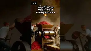P3 Pulping Magic! Tiny Workers Free the Coffee Beans From Their Fruit! #tinyworkers #miniature #ai