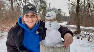 I made a snowman on the trail • Winter Walk in New England for Weight Loss