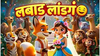 लबाड लांडगं ढोंग करतंय 😄 | Labad Landga Dhong Kartay | Marathi Nursery Rhyme | Kids Cartoon Song