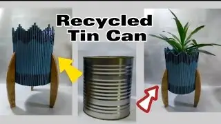 FLOWER VASE with STAND |  RECYCLED TIN CAN | DIY PAPER VASE
