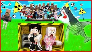 100 HARI BUAT RUMAH AMAN ANTI TSUNAMI ACID DI MINECRAFT VS MEGALODON ACID TERBESAR
