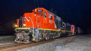 Amazing K3LA Horn! CN SD60 5417 leads CN M348 at Track Speed SB Through Plainfield, IL! 1/16/20