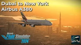 Flight Simulator A380: Dubai to New York | Emirates Full Flight with unexpected 3 engine landing.