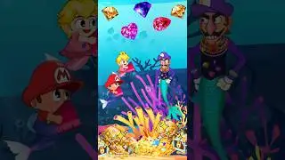 Waluigi's Greedy Mistake! PLEASE Help Mermaid Peach's Family!