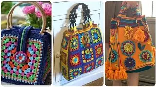 150 Square Crochet patch work Bags ideas #fashion #crochet #diy