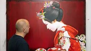 Geisha N&deg;5 | Hand-Painted Portrait Painting | Frank Wagtmans