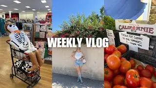 weekly vlog: halloween decor shopping, farmers market, going on a run
