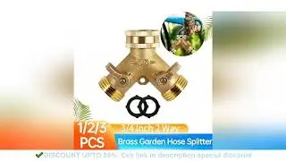 3/4 Inch 2 Way Brass Garden Hose Splitter Y-Type Tap Watering Connector Distributor for Outdoor Fauc