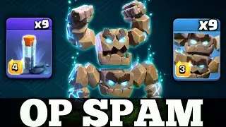 Easy Spam strategy with x9 Meter Golem + x9 Totam Spell attack are Easy To Use | it's very Strong