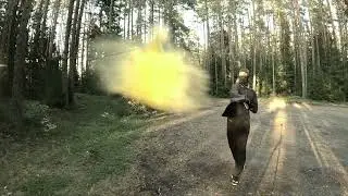 Ninja Uchenik.Knife on a chain.Blows on balls.Нож на цепи.Удар по шарику.