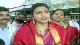YSRCP MLA RK Roja had darshan at Tirumala Temple - 28th Feb 2022