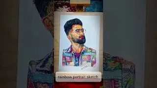 🌈rainbow portrait sketch. 💥 #sketch #art