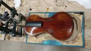 Gluing a fingerboard onto a violin