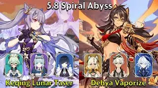 C4 Keqing Lunar Taser & C2 Dehya Vaporize - Genshin Impact 5.8 Spiral Abyss Full Clear