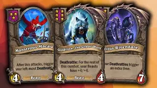 OLD SCHOOL GOLDRINN Beast build with Monstrous Macaw and Titus Rivendare | Hearthstone Battlegrounds
