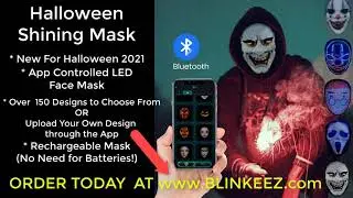 SHINING MASK Halloween LED Mask App Controlled Programmable Rechargeable Halloween Mask