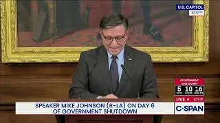 Speaker Johnson Gives Press Conference Remarks on Day 6 of Government Shutdown