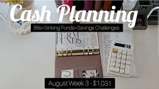 Cash Planning | Aug Wk 3 | $1,031 Budget + Toddler Mom Chaos 😩😆 | Single Mom Budget