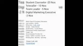 career link job#job #studentcounseling #telecallingjobs #teamleader #digitalmarketingjob #job2025 ##
