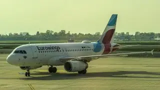 *Safety audio* Eurowings Airbus A319 evening takeoff from D&uuml;sseldorf airport!