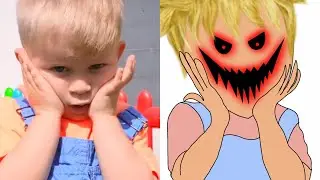 Diana is trying to find the creature under the bed - Diana and Oliver funny drawing meme