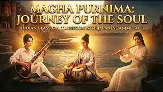 Magha Purnima: Journey of the Soul 🌕✨ | Fantasy Anime Style Indian Music (Bansuri & Sitar)