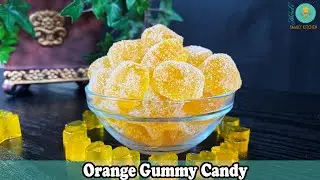 Orange Gummy Candy Recipe | Halal Fruits Jelly Yummy Gummy Candy #shorts