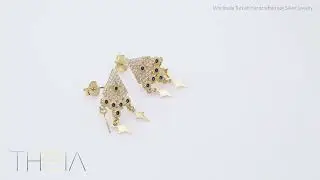 Triangle Nort Star Charm Sapphire Earring