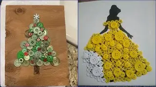 Waste Buttons into Beautiful Art ✨ Best Recycling Craft||Aesthetic Button Crafts 🌸 
