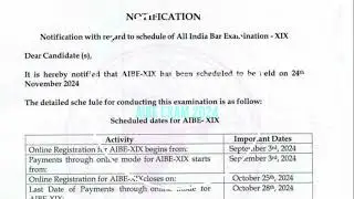 Deadline Alert: AIBE Exam 2024 Registration Closing Soon / AIBE Exam details and last date
