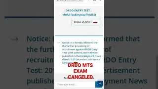 DRDO MTS EXAM CANCELED!😯😯😯 #shorts