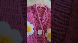 Кардиган с цветами #crochet #пряжаализе #knitting #handmade #baby #knittig #babyboy #babygirl