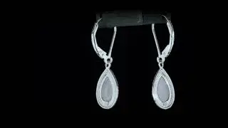 Boho Bali Gemstones Milgrain Teardrop Earrings .925 Sterling Silver
