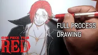 Easy Drawing Akagami Shanks One Piece Film Red | Full Process Drawing Anime