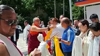 Reception of HH Dungse Rigdzin Dorje Rinpoche of chillipam Monastery for Inauguration of Petrol Pump