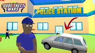 GARA GARA DUDE BELAJAR NYETIR MOBIL BERAKHIR DIKANTOR POLISI || Dude Theft Wars 