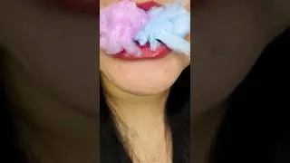 asmr eating lips focus COTTON CANDY eating sounds 👄 satisfying lips