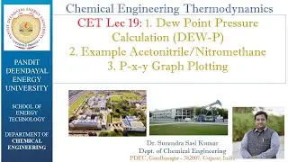 CET Lec 19:  Dew Point Pressure Calculation/P-x-y Graph Plot Explanation Acetonitrile/Nitromethane