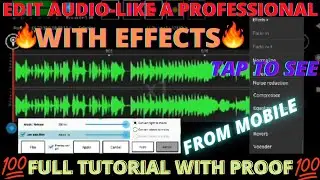 how to edit audio professionally on mobile | use noise reduction | change the speed/bitrate of audio