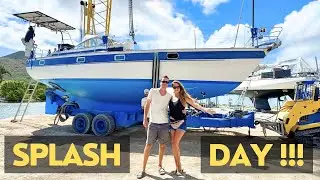 ⛵️after 9490 HOURS IN THE BOATYARD... | SPLASH DAY! | Hallberg Rassy 352