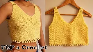 🌈COMO TEJER TOP A CROCHET FACIL | PRINCIPIANTES - PARA VERANO😍
