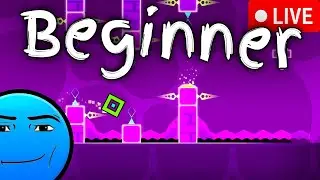 (LIVE) Playing Geometry Dash as a Beginner... day 3