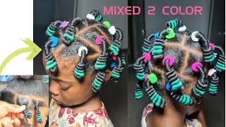 AFRICAN THREADDING 2 COLOR HAIRSTYLE USING BRAZILIAN WOOL: NO RUBBER BAND