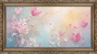 8-Hour Valentine Heart Blossom Painting | 4K UHD TV Wall Art Still Background Screensaver